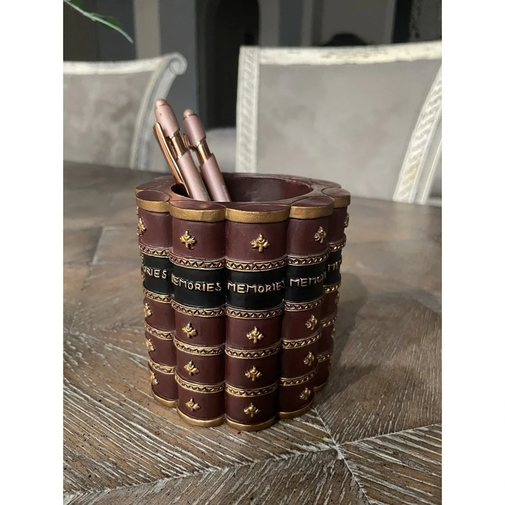 Old World Stye‎ Resin Pen & Pencil Cup Office Desk Organizer Accessory Holder 4